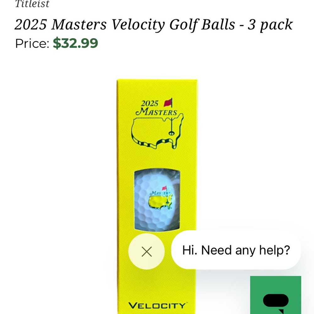 2025 Masters Golf Ball by Velocity - Picture 4 of 4
